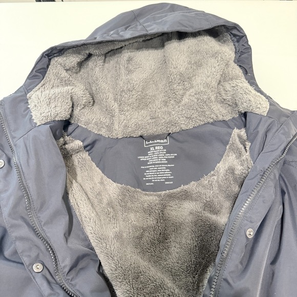 LL Bean Winter Warmer Coat Womens XL Black Fleece and Quilted Lined Zip Snap - Picture 7 of 11